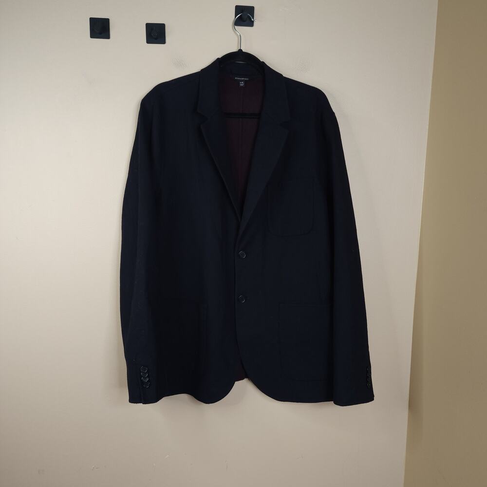 Banana Republic Wool Blend Slim Fit Sweater Blazer in Black Size 44L